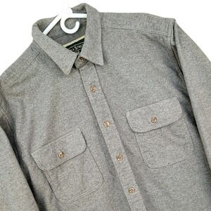Field & Stream Shirt Mens XL Gray Chamois Heavyweight Flannel Button Up Shacket